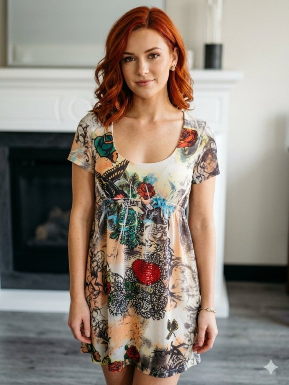 Pre-loved size small women’s rocker chic grunge gothcore mini dress